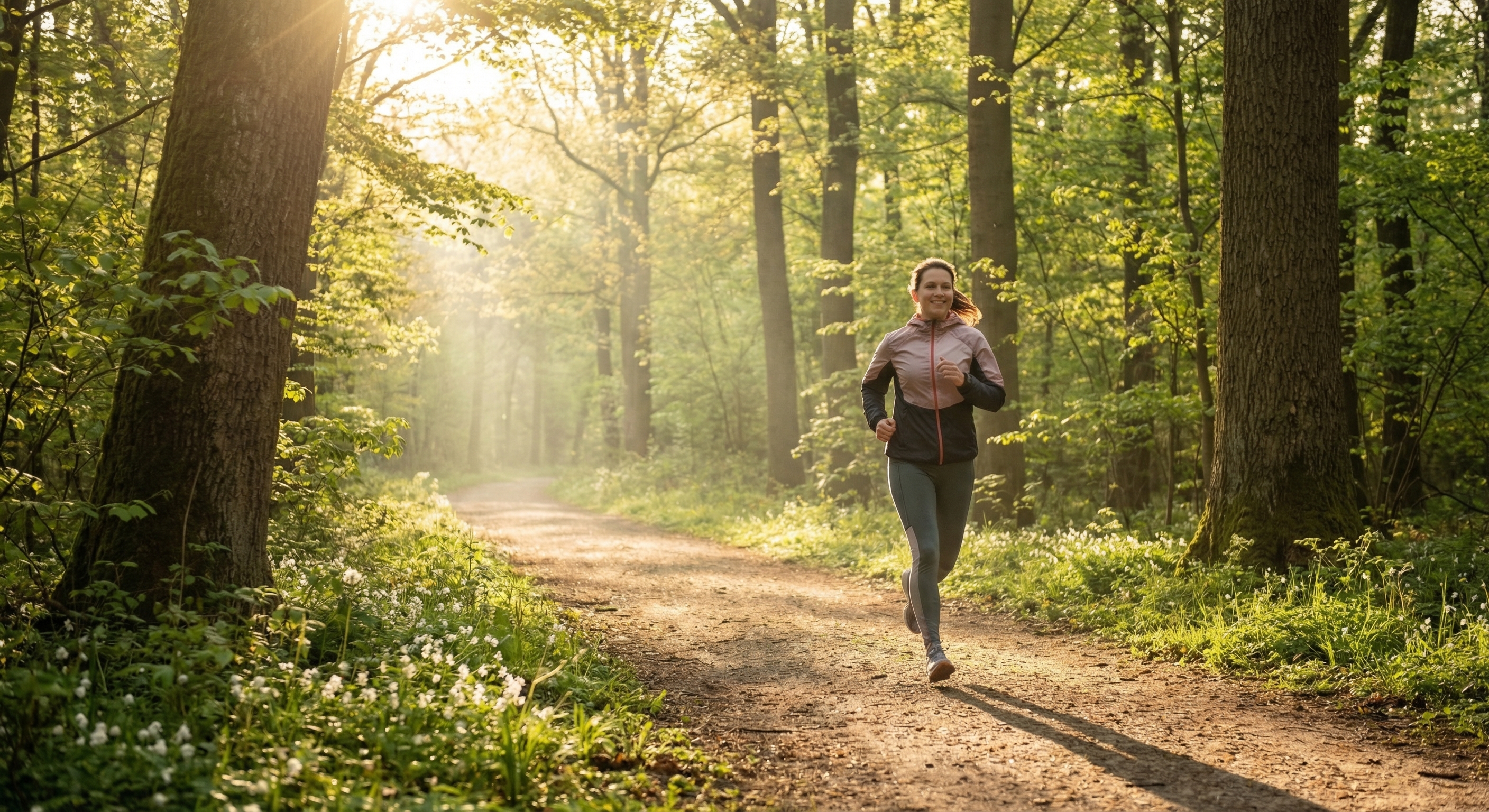 Frau beim Joggen im Wald
